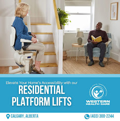 Western Health Care promotional display for residential platform lifts